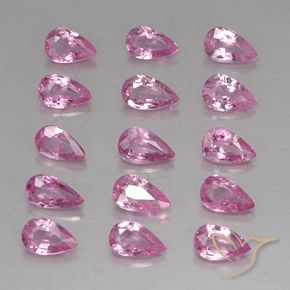 3.99天然粉色蓝宝石，梨形，4.8×3.1毫米，VVS-VS