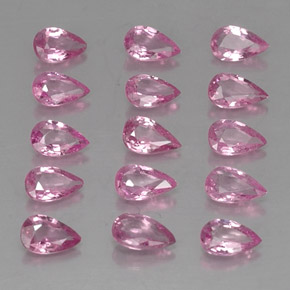 3.61天然粉色蓝宝石，梨形，5×3.1毫米，VVS-VS