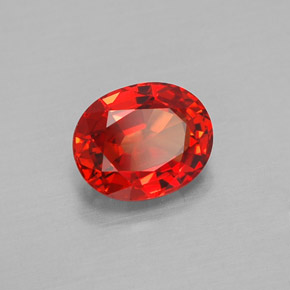 1.59克拉天然橙色蓝宝石，椭圆形切割，7.5×6毫米，VVS