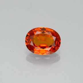 1.21克拉天然橙色蓝宝石，椭圆形切割，7.6×5.9毫米，VVS