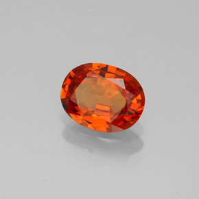 1.21克拉天然橙色蓝宝石，椭圆形切割，7.6×5.9毫米，VVS