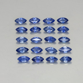 天然蓝宝石，马眼形，4.8×2.6毫米，VVS-VS