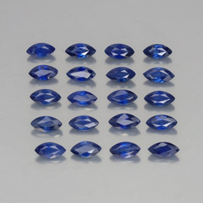 天然蓝宝石，马眼形，5.1×2.6毫米，VVS-VS