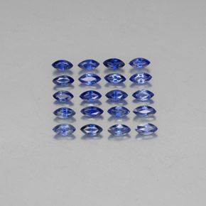 天然蓝宝石，马眼形，5×2.6毫米，VVS-VS