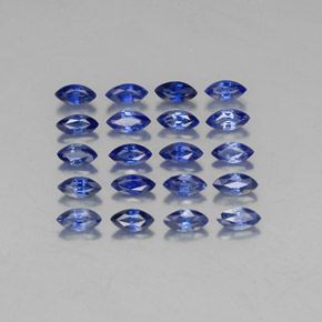 天然蓝宝石，马眼形，5×2.6毫米，VVS-VS