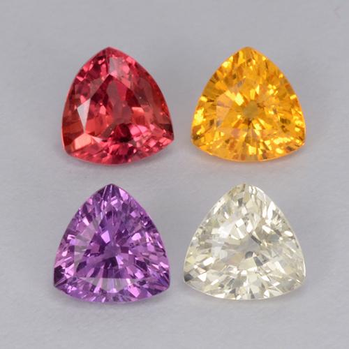 1.26天然多色蓝宝石，三角形，4.1×4毫米，VVS-VS
