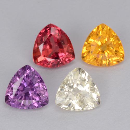 1.26天然多色蓝宝石，三角形，4.1×4毫米，VVS-VS