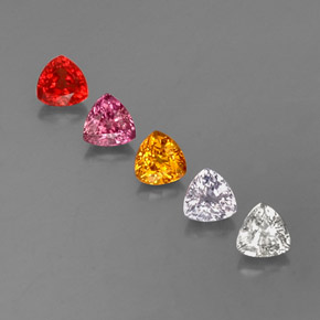 1.87天然多色蓝宝石，三角形，4.2×4.1毫米，VVS-VS