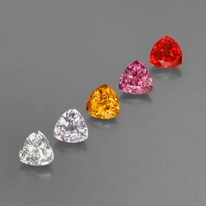 1.87天然多色蓝宝石，三角形，4.2×4.1毫米，VVS-VS