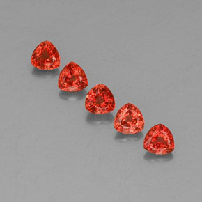 1.87天然橙色蓝宝石，三角形，4.1×4.1毫米，VVS-VS