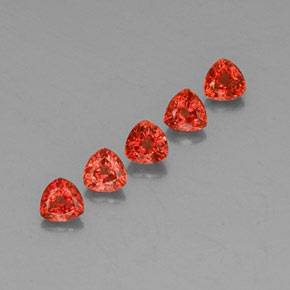 1.87天然橙色蓝宝石，三角形，4.1×4.1毫米，VVS-VS