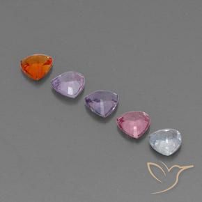 1.50天然多色蓝宝石，三角形，4×4毫米，VVS-VS