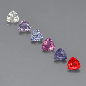 1.80天然多色蓝宝石，三角形，4.1×4.1毫米，VVS-VS
