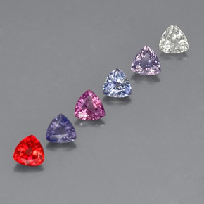 1.80天然多色蓝宝石，三角形，4.1×4.1毫米，VVS-VS