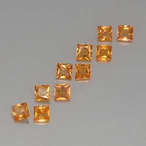 1.76天然橙色蓝宝石，方形，3.1×3毫米，VVS-VS