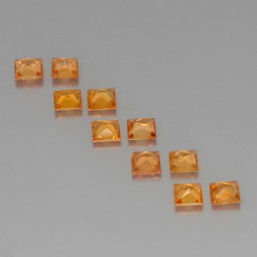 1.76天然橙色蓝宝石，方形，3.1×3毫米，VVS-VS