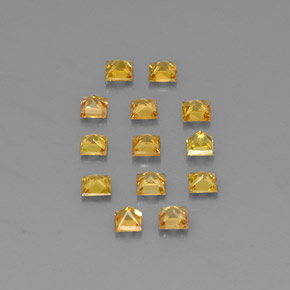 天然黄色蓝宝石，方形，2.8×2.8毫米，VVS-VS