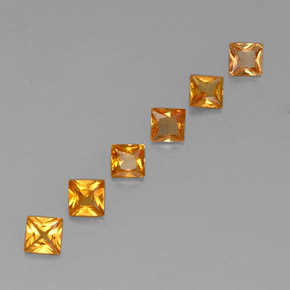 0.91天然橙色蓝宝石，方形，2.9×2.9毫米，VS