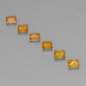 0.91天然橙色蓝宝石，方形，2.9×2.9毫米，VS