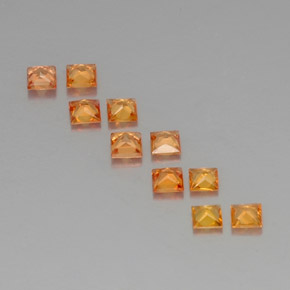 1.52天然橙色蓝宝石，方形，2.9×2.9毫米，VVS-VS