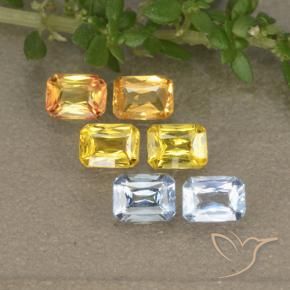 1.47天然多色蓝宝石，祖母绿式切割，4×3毫米，VS