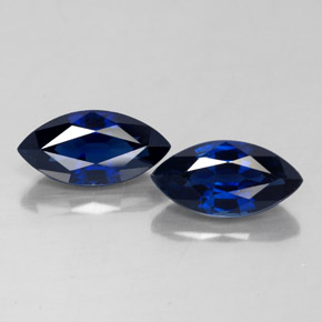 天然蓝宝石，马眼形，9.1×4.5毫米，VS