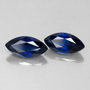 天然蓝宝石，马眼形，9.1×4.5毫米，VS