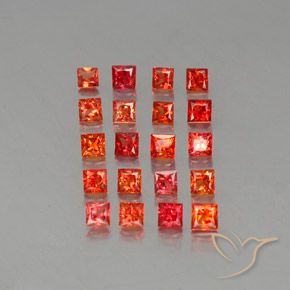 3.03天然橙色蓝宝石，方形，2.7×2.7毫米，VVS-VS