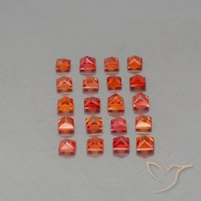 3.03天然橙色蓝宝石，方形，2.7×2.7毫米，VVS-VS