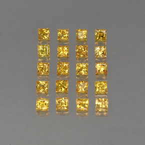 天然黄色蓝宝石，方形，2.8×2.8毫米，VVS-VS