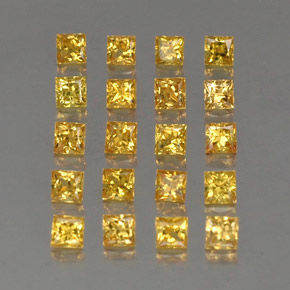 天然黄色蓝宝石，方形，2.8×2.8毫米，VVS-VS