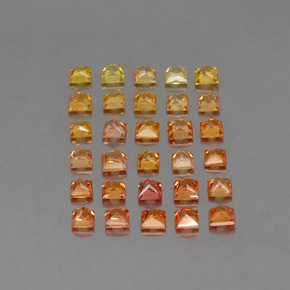 4.19天然橙色蓝宝石，方形，2.8×2.8毫米，VVS-VS