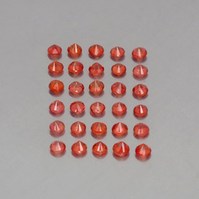 天然橙色蓝宝石，圆形切割，2.69毫米，VVS-VS