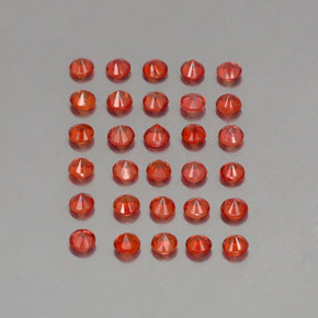 3.37天然橙色蓝宝石，圆形切割，2.70毫米，VVS-VS