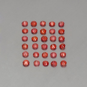 天然橙色蓝宝石，圆形切割，2.32毫米，VVS-VS