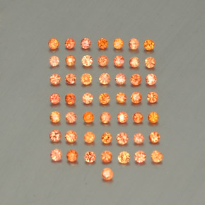 天然橙色蓝宝石，圆形切割，1.82毫米，VVS-VS