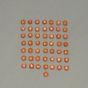 天然橙色蓝宝石，圆形切割，1.82毫米，VVS-VS