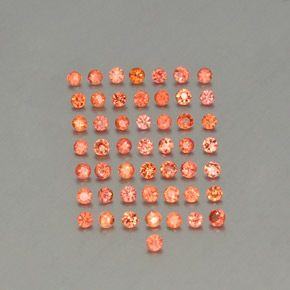 天然橙色蓝宝石，圆形切割，1.84毫米，VVS-VS