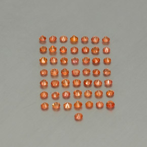 天然橙色蓝宝石，圆形切割，1.84毫米，VVS-VS