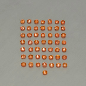 天然橙色蓝宝石，圆形切割，1.79毫米，VVS-VS