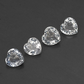 1.27天然白色蓝宝石，心形，4.1×4毫米，VVS-VS