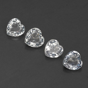 1.27天然白色蓝宝石，心形，4.1×4毫米，VVS-VS