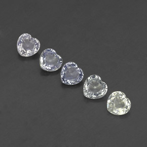 1.89天然白色蓝宝石，心形，4.4×4.3毫米，VVS-VS
