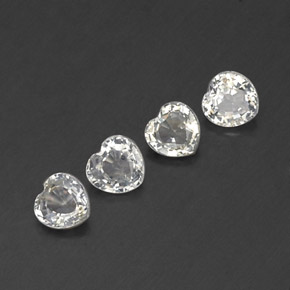 1.58天然白色蓝宝石，心形，4.3×4.2毫米，VVS-VS