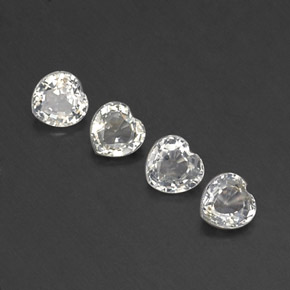 1.58天然白色蓝宝石，心形，4.3×4.2毫米，VVS-VS