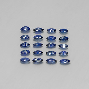 天然蓝宝石，马眼形，4.1×2.1毫米，VS