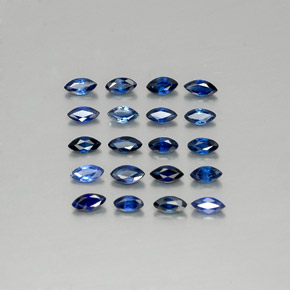天然蓝宝石，马眼形，3.8×2.1毫米，VS