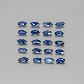 天然蓝宝石，马眼形，3.9×1.9毫米，VS