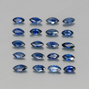 天然蓝宝石，马眼形，3.9×1.9毫米，VS