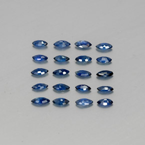 天然蓝宝石，马眼形，3.9×1.9毫米，VS